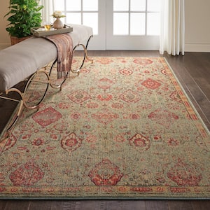 Somerset Light Green 4 ft. x 6 ft. Repeat Medallion Traditional Area Rug