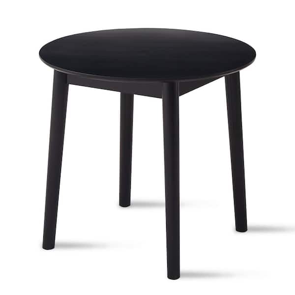 Unbranded Black Wood 31.5 in. Round Coffee Table for 2-4 People, Dining Table Side Table for Kitchen Dining Room Living Room
