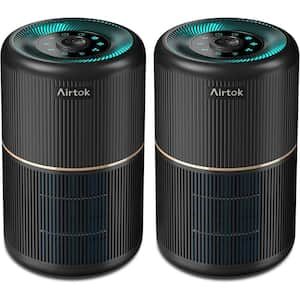 376 sq. ft. HEPA Filter Air Purifier for Home Bedroom with 12 Fragrance Sponge, 4 Stage Filtration in Black - (2-Pack)