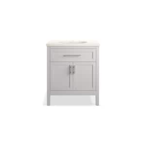 Hadron 31 in. W x 20 in. D x 36 in. H Single Sink Freestanding Bath Vanity in Atmos Grey with Quartz Top