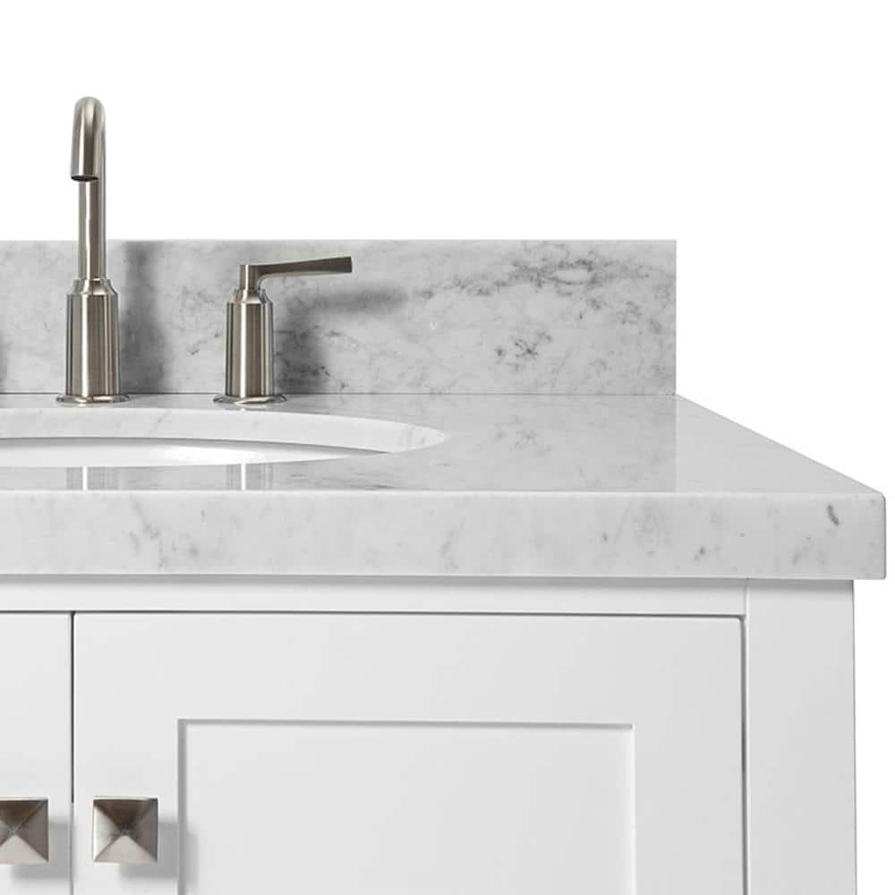 Cambridge 43" White Marble Top Single Basin Vanity