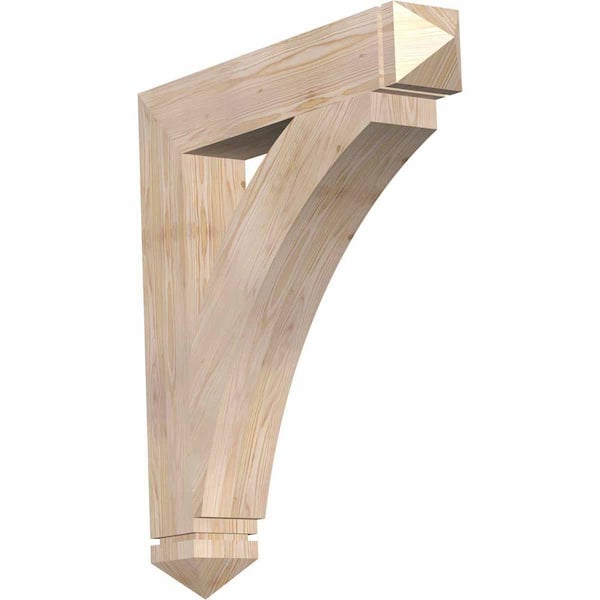 Ekena Millwork 5.5 in. x 38 in. x 34 in. Douglas Fir Thorton Arts and Crafts Smooth Bracket