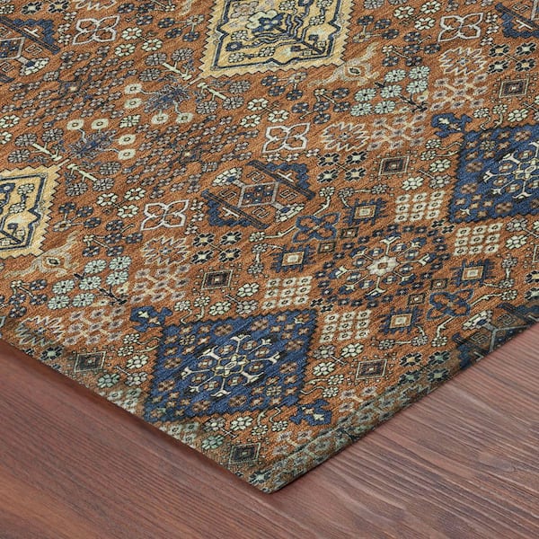 Chantille Machine Washable Indoor/Outdoor Abstract ACN2477 Paprika 9 ft. x 12 ft. Area Rug