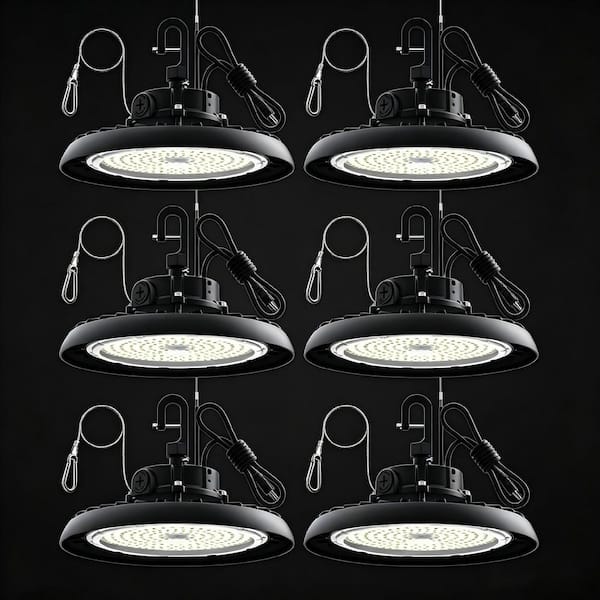 AIKVSXER 43200 Lumen Black LED UFO High Bay Light for Warehouse