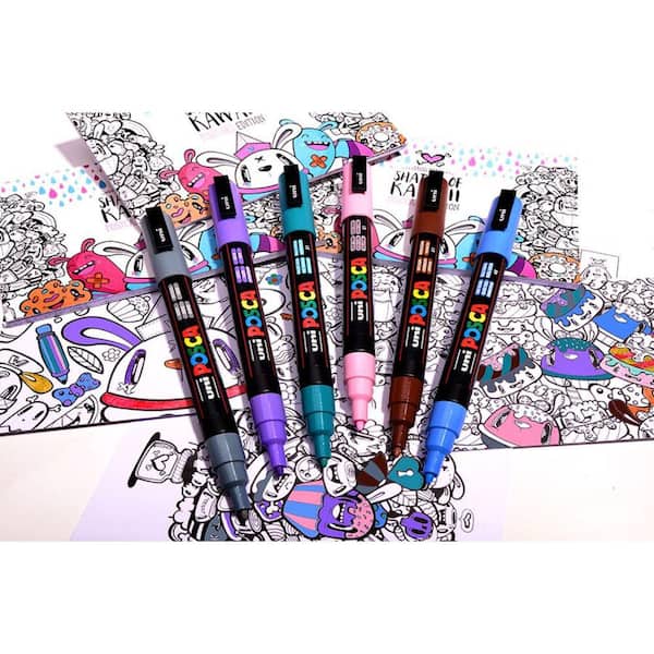 THR3E STROKES Black Paint Pen, 8 Pack Acrylic Paint Marker  Pens for Rock Painting, Stone, Ceramic, Glass, Wood, Tire, Metal, Canvas  Painting, Drawing & Art Supplies - Acrylic Marker Pens