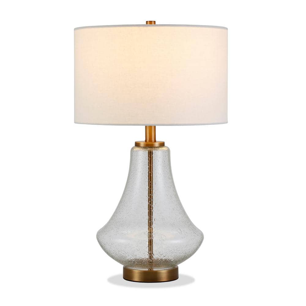 Lagos 23" Kids Brushed Brass Table Lamp with Linen Shade