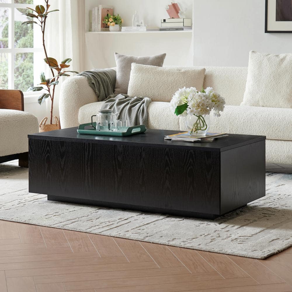 Paxton Black Grain Rectangular MDF Coffee Table