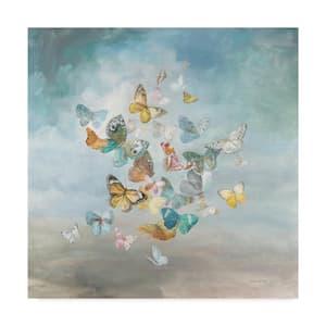 Danshui Nai 'Beautiful Butterflies' Canvas Unframed Photography Wall Art 24 in. x 24 in