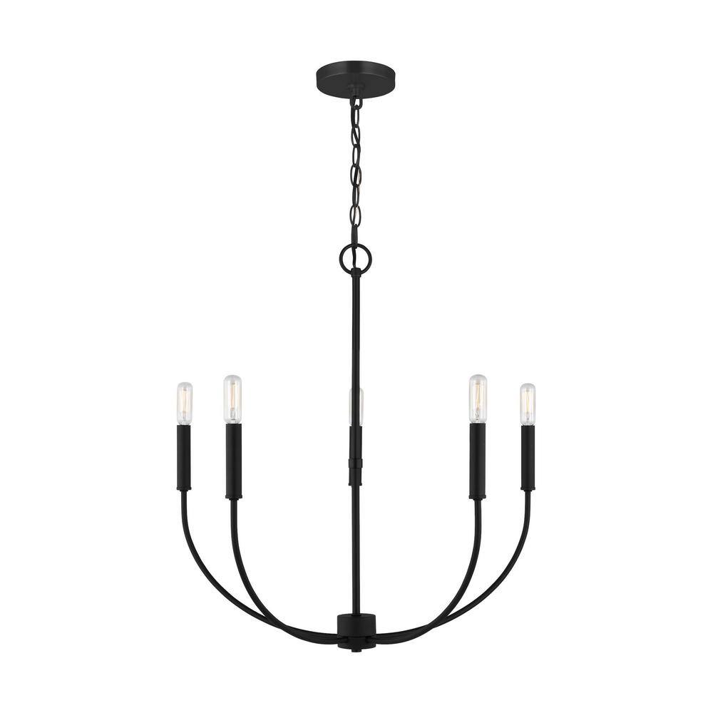 Greenwich 5-Light Incandescent Candle Chandelier in Midnight Black