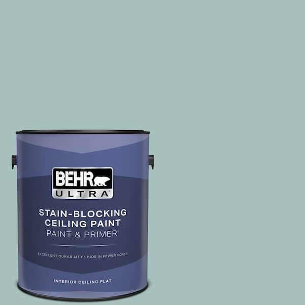 BEHR ULTRA 1 gal. #500F-4 Swan Sea Ceiling Flat Interior Paint and Primer
