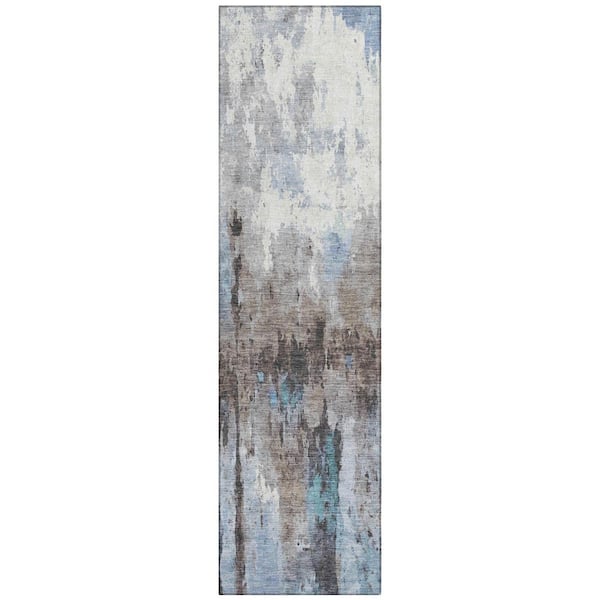 Addison Rugs Chantille Machine Washable Indoor/Outdoor Abstract ACN2284 Blue 2 ft. 3 in. x 7 ft. 6 in. Runner Rug