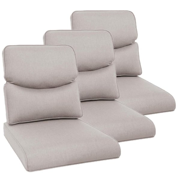 22 in. x 25 in. 6-Piece Deep Seating Outdoor Lounge Chair Sofa Loveseat Replacement Cushion and Back Pillow in Beige