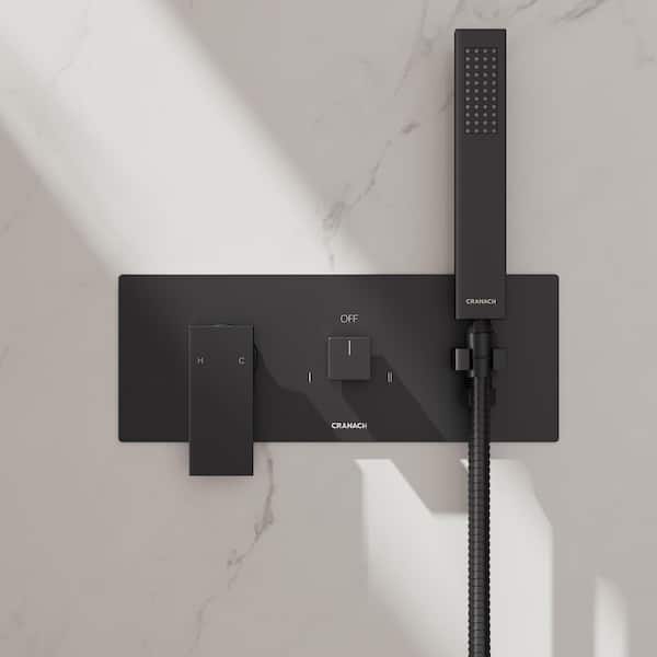 Crozet 2-Spray 10 in. Wall Mount Dual Fixed and Handheld Shower Head 2.5 GPM in Matte Black(Valve Included)