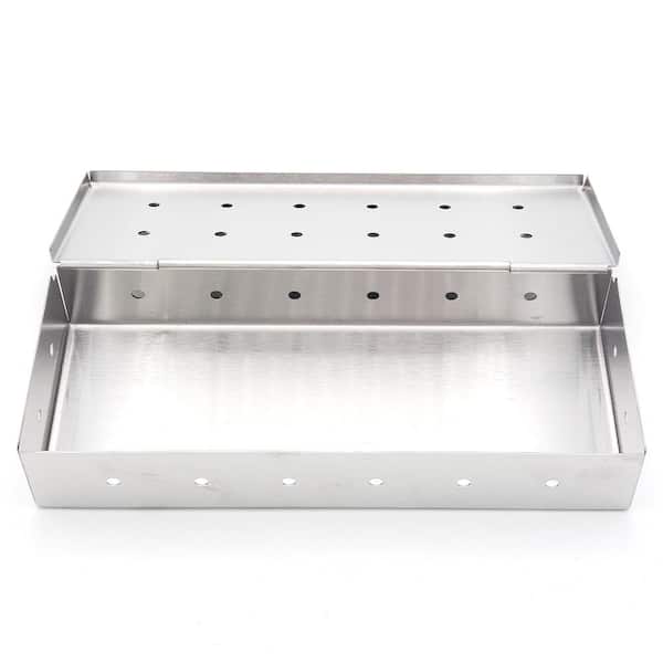 BBQ Dragon Heavy-Duty Stainless Steel Smoker Box with Hinged Lid