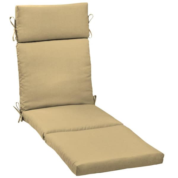 Hampton Bay Roux Tan Outdoor Chaise Cushion-DISCONTINUED