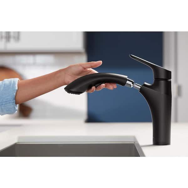 KOHLER Rival Single Handle Pull-Out Kitchen Sink Faucet with 2-Function Sprayhead in Vibrant Stainless