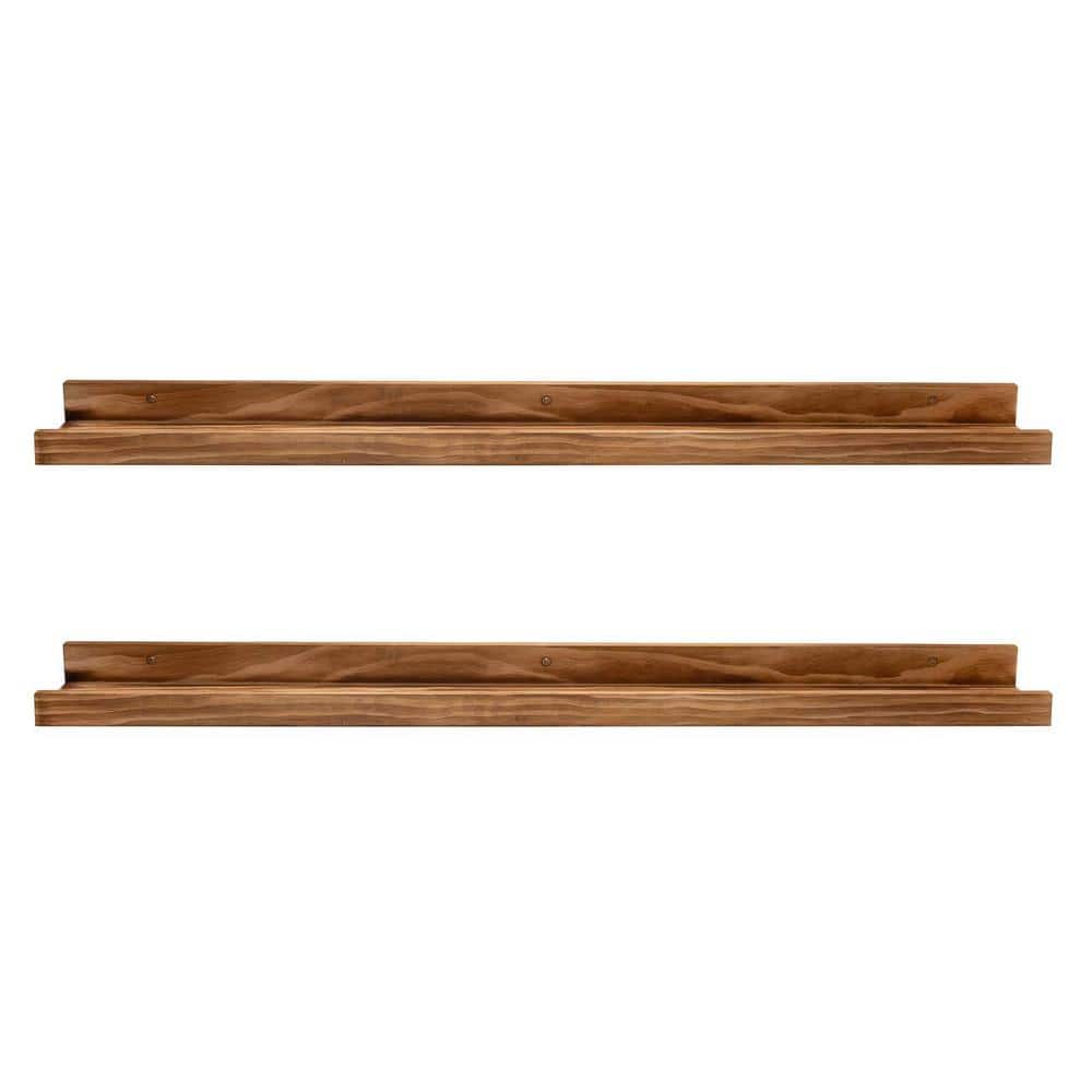 36 in. W x 4.5 in. D Brown ​Floating Decorative Wall Shelf with Lip Wall 
