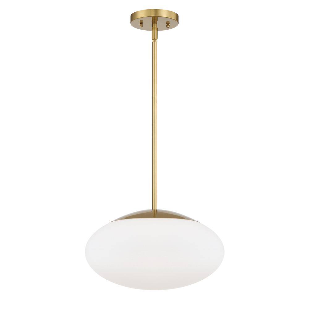 Satin Brass 14" Clear Glass Pendant Light