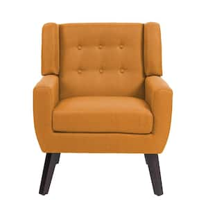 Orange Linen Upholstery Arm Chair (Set of 1)