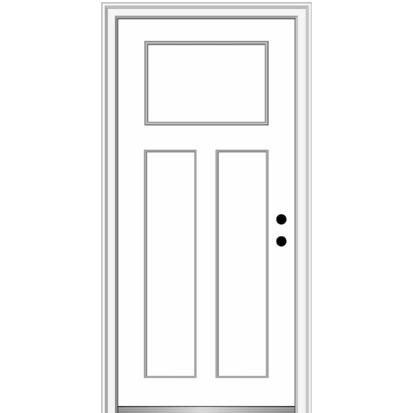 MMI Door 36 in. x 80 in. Left-Hand Inswing Craftsman 3-Panel Shaker ...