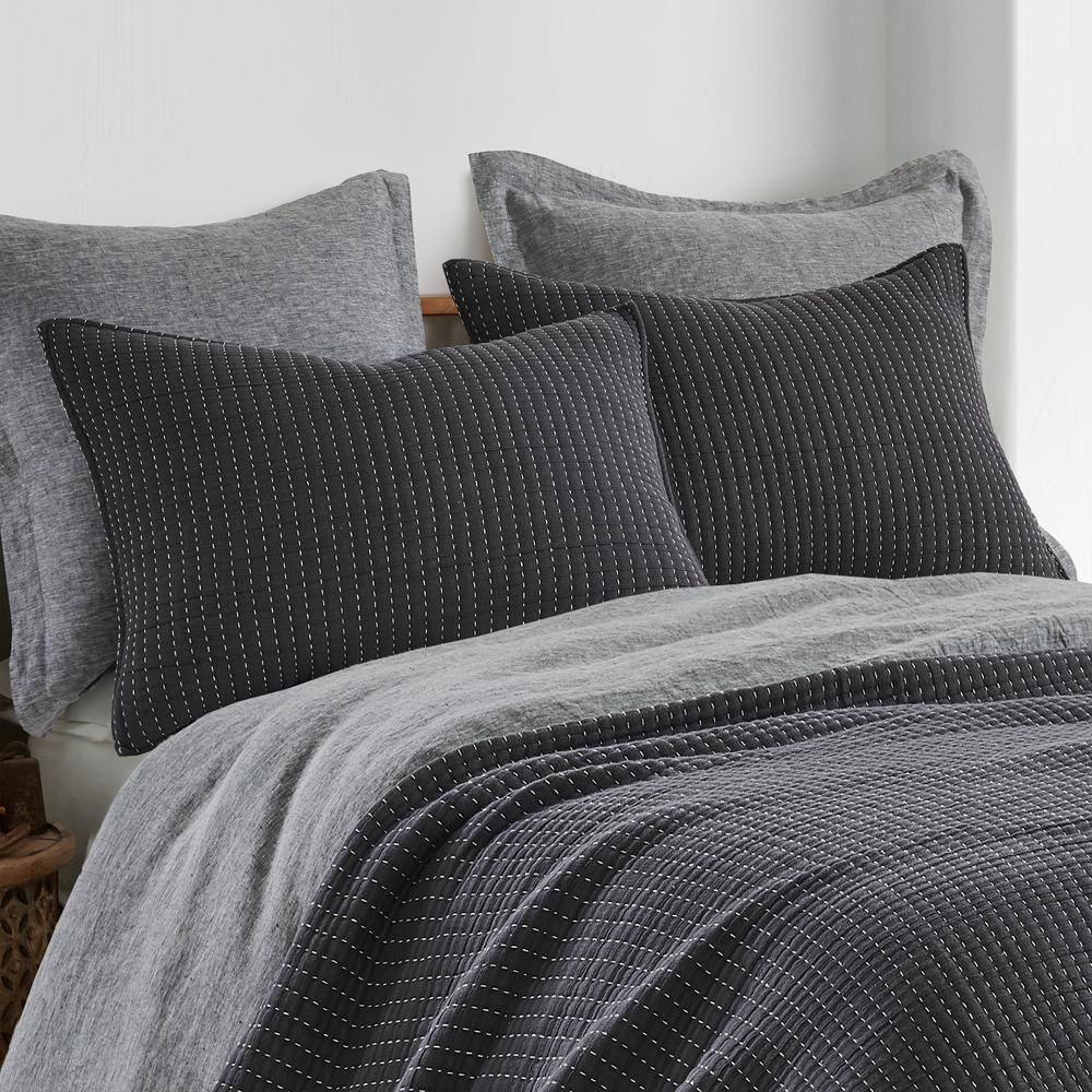 Caden Grey Magnet Cotton Gauze Reversible King Coverlet Set