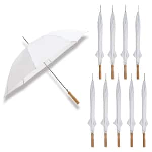 48 in. White Manual Open Wedding Umbrella (10-Pack)