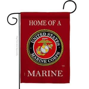 Breeze Decor 13 in. x 18.5 in. Home of Marine Corps Garden Flag Double ...