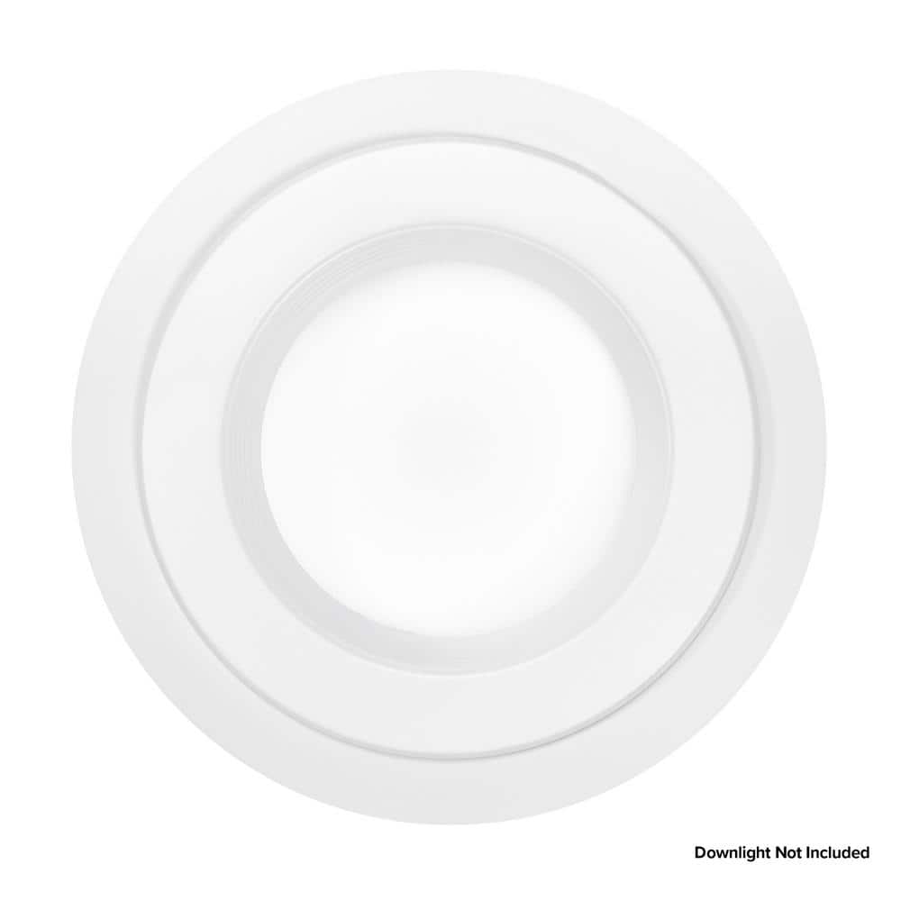 White Round Plastic Goof Rings for Recessed Lights, 6.7 Inch Diameter, 12 Pack