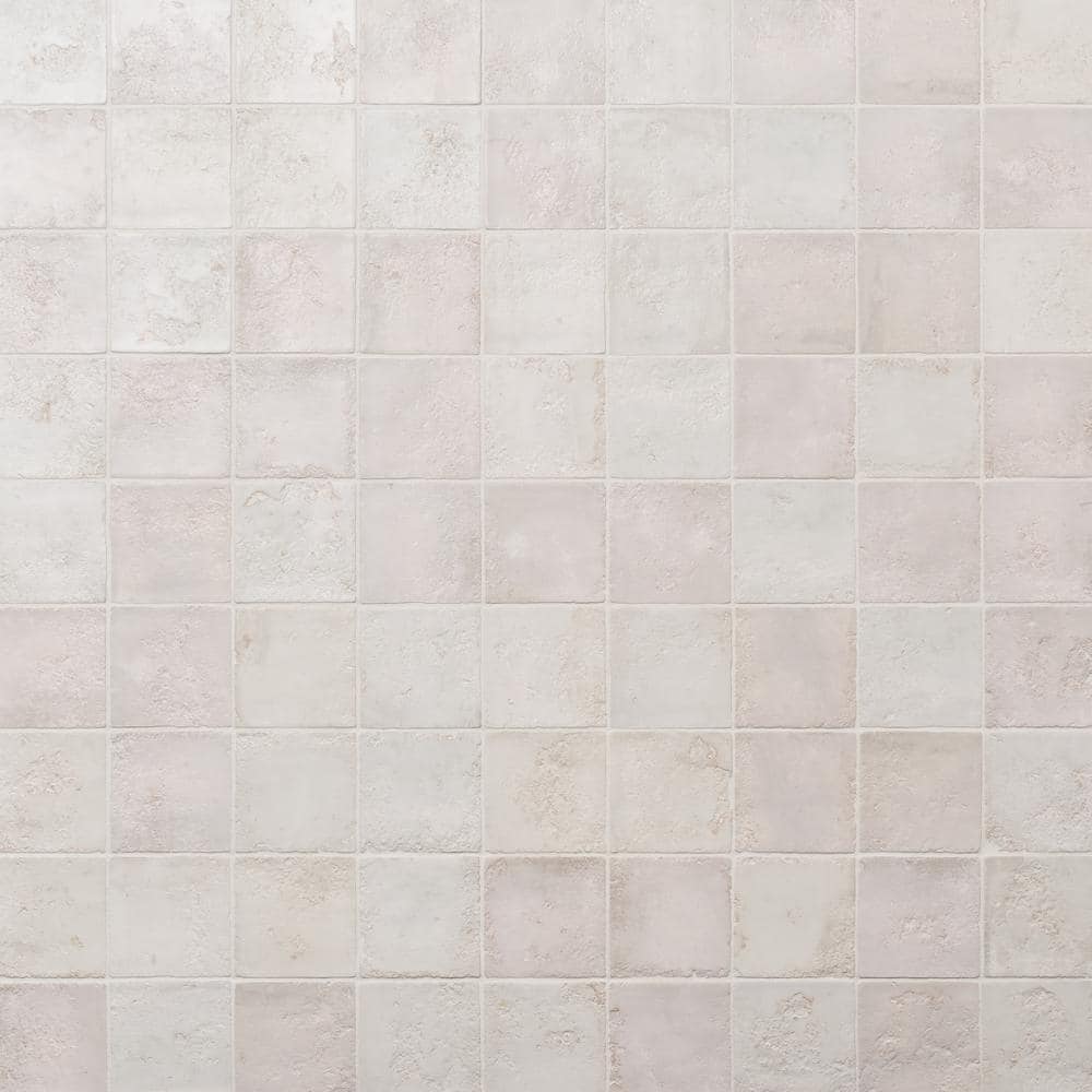 Matte White Textured Ceramic 5x5 Wall Tile