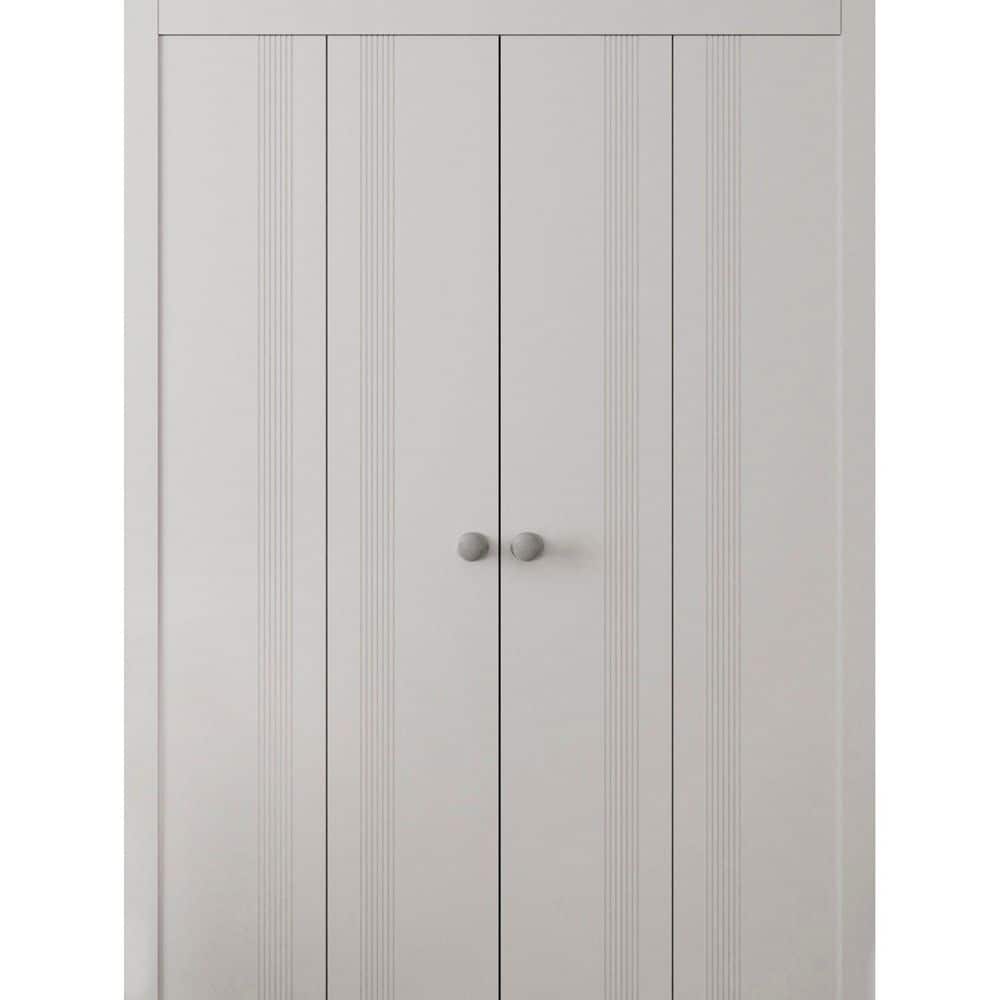 0112 96 in. x 80 in. Sold Core Arctic White Color Wood Bi-fold Door with Hardware price history on PriceWatchPro