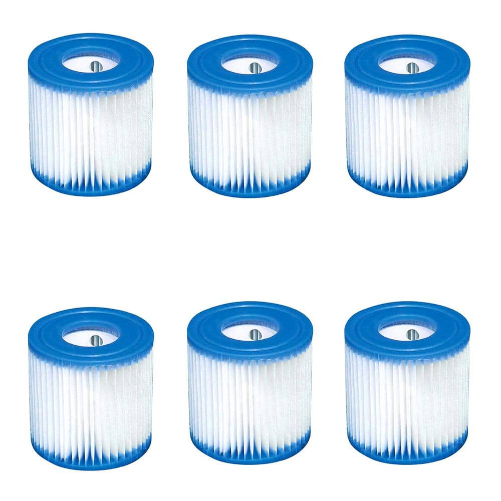 Intex 29007E 3.6 in. Dia Type H Easy Set Filter Cartridge Replacement for Pools (6-Pack)