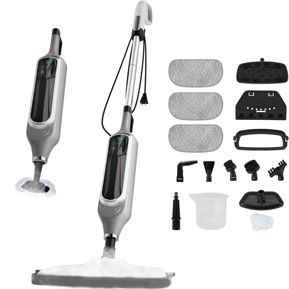 Commercial Corded Steam Mop for Hardwood, Tile, Carpet, Furniture, Clothes and Windows, Grey, with Detachable Handheld price history on PriceWatchPro