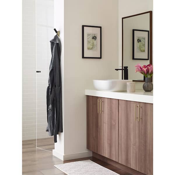 Acclivity 3-11/16 in. L Golden Champagne/Matte Black Single Prong Wall Hook