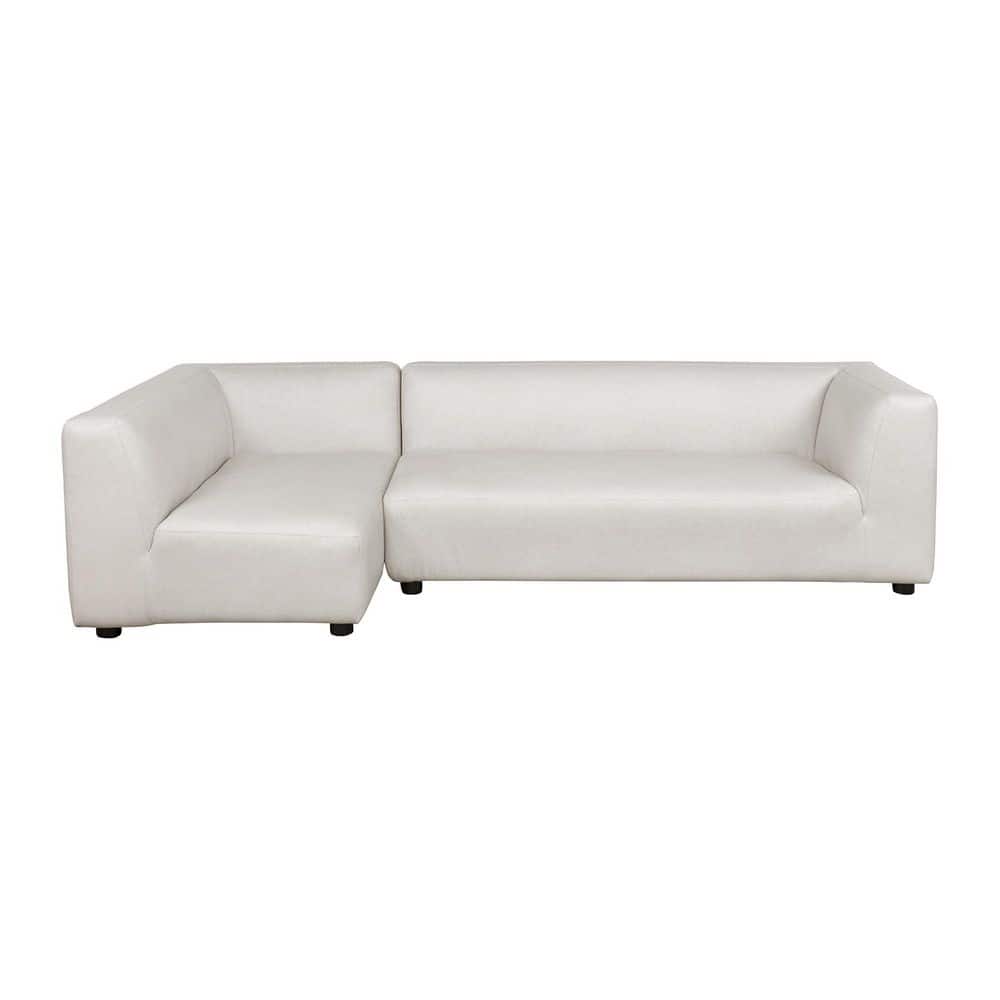 Lukas 118 in. 2-Piece Polyester Upholstered Left-Facing Sectional Sofa in Cream price history on PriceWatchPro
