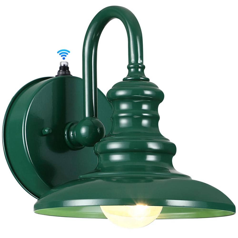 Modern 8.07 in. Green Dusk to Dawn Indoor/Outdoor Hardwired Barn Sconce with No Bulbs Included price history on PriceWatchPro