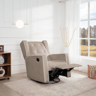 Evolur Raleigh Glider With Back Massager Recliner Rocker 610M-LTGRY - The  Home Depot