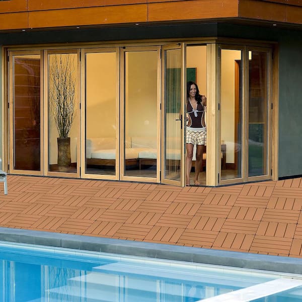 1 ft. x 1 ft. Quick Deck Plastic Interlocking Deck Tile in Fawn (44 sq. ft. per Box)
