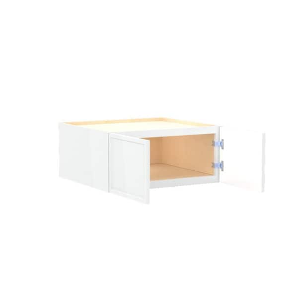 Franklin 27 in. W x 24 in. D x 12 in. H Assembled Plywood Wall Bridge Kithcen Cabinet in Vesper White with Soft Close