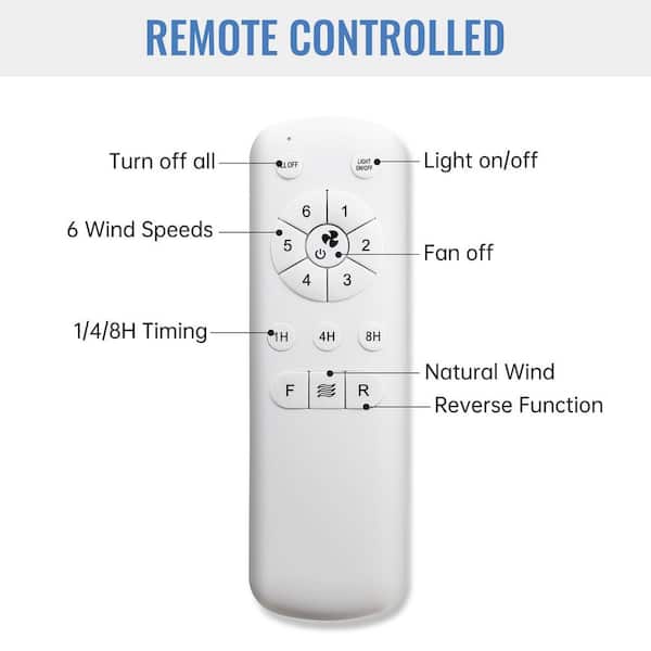 23 in. Indoor/Outdoor Small Modern White Ceiling Fan with 6-Speed DC Remote Control for Kitchen Dining Room Bedroom