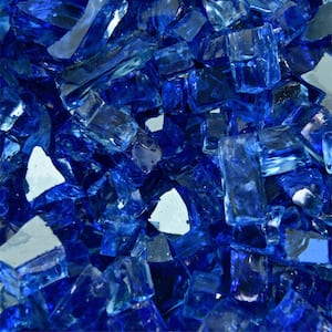 1/4 in. 10 lbs. Reflective Deep Sea Blue Original Fire Glass for Indoor and Outdoor Fire Pits or Fireplaces