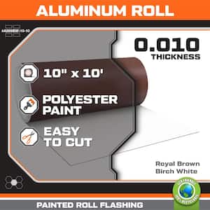 10 in. x 10 ft. Aluminum Roll Valley Brown / White