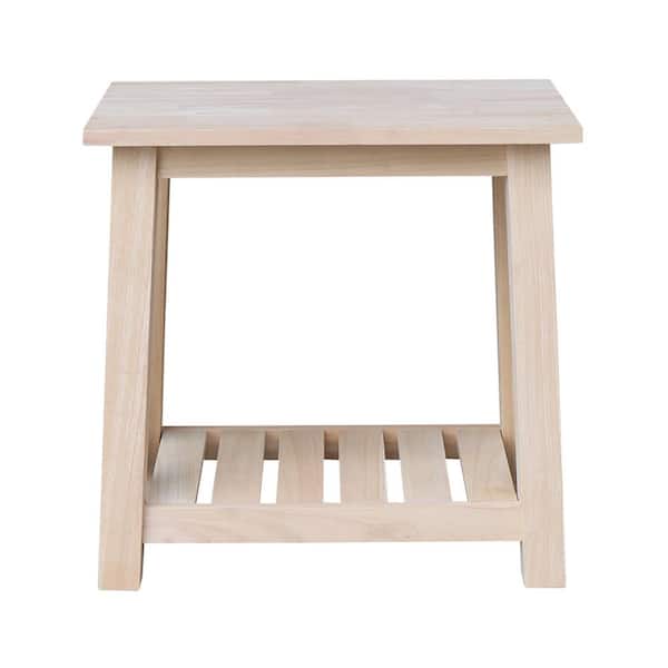 International Concepts Surrey Unfinished Solid Wood Accent Table