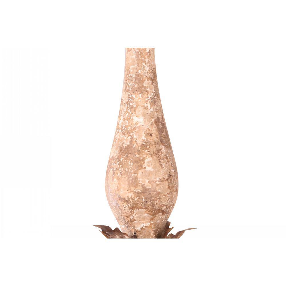 Distressed Weathered Wood 6-Light Farmhouse Candle Chandelier