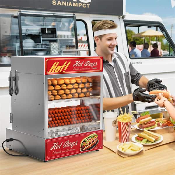 Karl home 49 qt. Stainless Steel 270 Hot Dogs / 58 Buns Hot