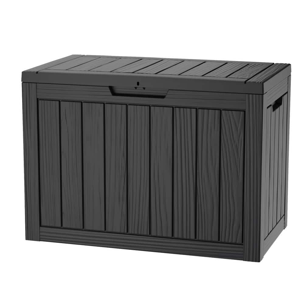 EasyUp 45 Gal. Black Resin Outdoor Storage Deck Box F45GB-BLK - The ...