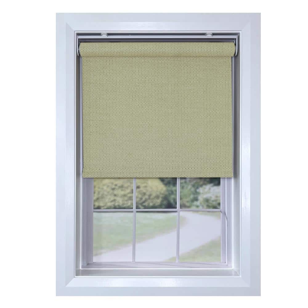 Versailles Home Fashions Driftwood Cordless Light Filtering Paper/Polyester Roller Shade - 24 in. W x 72 in. L