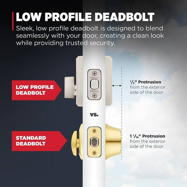 Kwikset Crosstown Satin Nickel Single Cylinder Low Profile