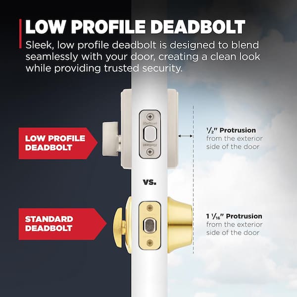 Kwikset Crosstown Matte Black Single Cylinder Low Profile