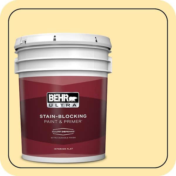 BEHR ULTRA 5 gal. #360A-3 Banana Split Extra Durable Flat Interior Paint & Primer