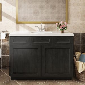 36 in. W x 21 in. D x 34.5 in. H in Shaker Charcoal Plywood Ready to Assemble Floor Vanity Sink Base Kitchen Cabinet